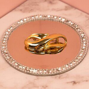 Infinity Style Gold Tone Brooch Pin